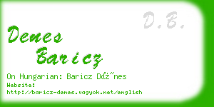 denes baricz business card